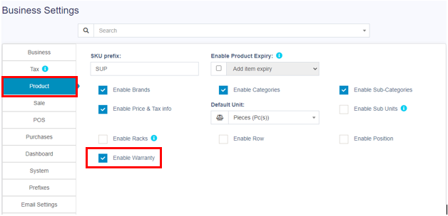 Enable Warranty Screenshot