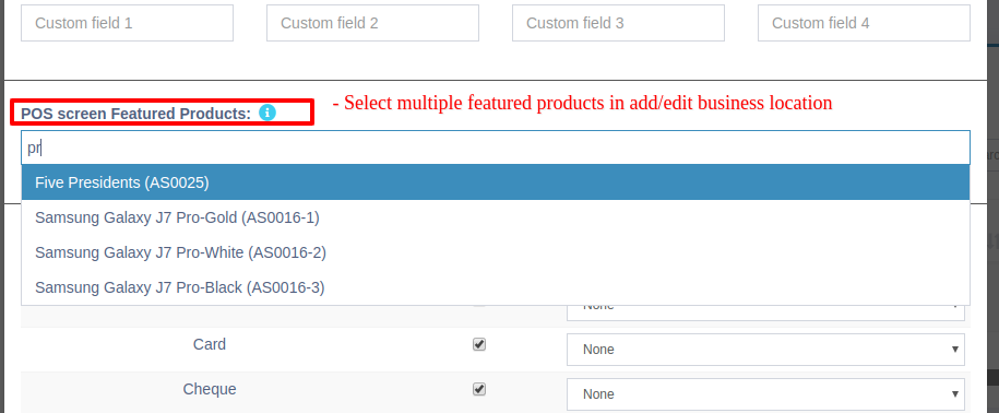 Add featured products screenshot