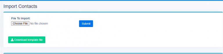 Import Contacts - Download Template