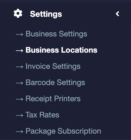Go to Location Settings