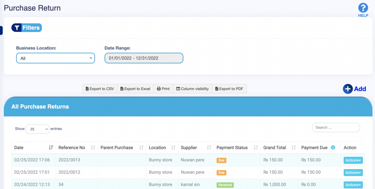 Return Purchase Option