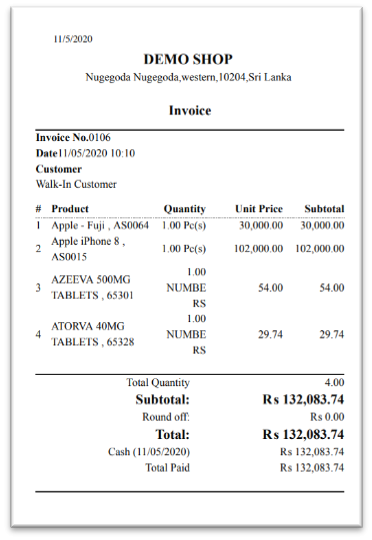 Slim Invoice Design