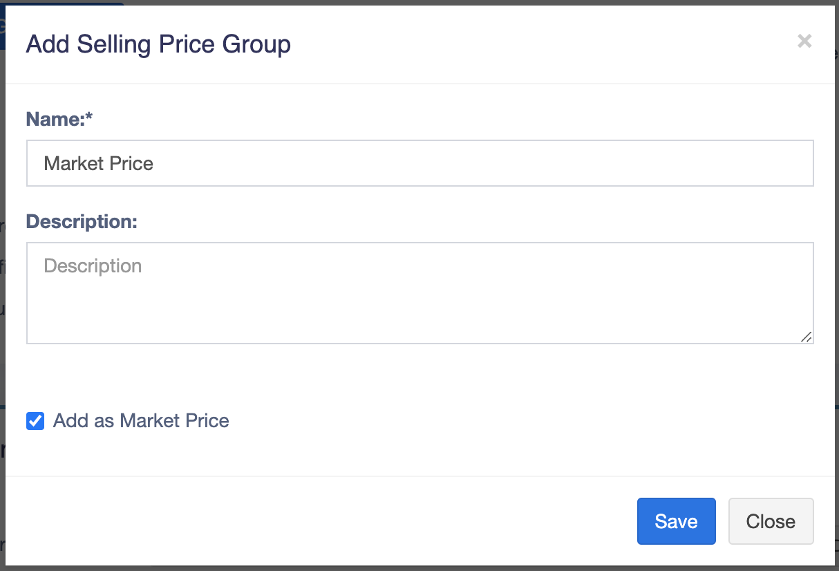 Enter Market Price
