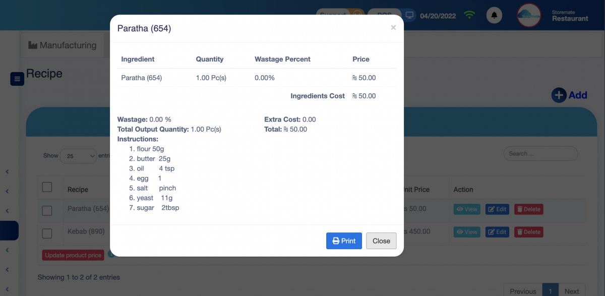Add Recipe Form