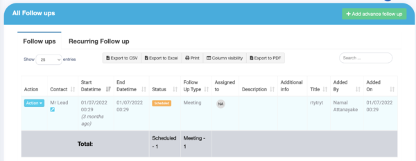 Follow-up Interface