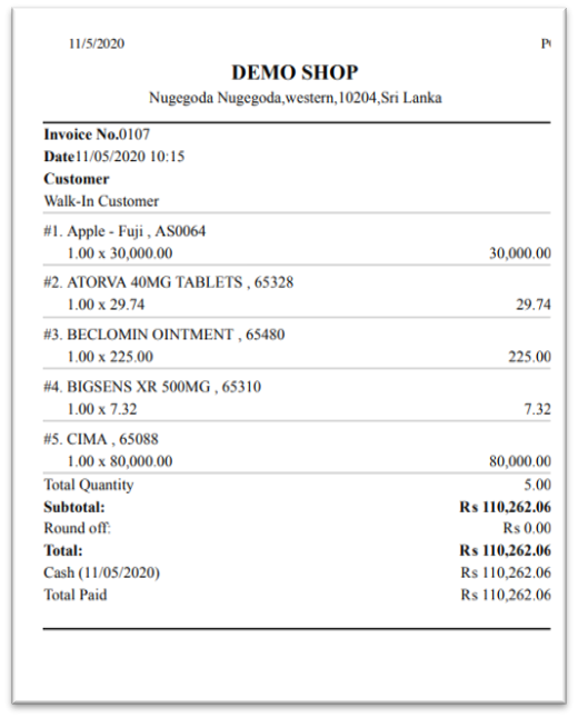 Invoice Layout Sample