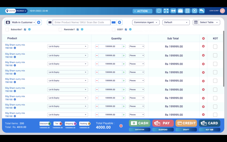 SM POS Screenshot