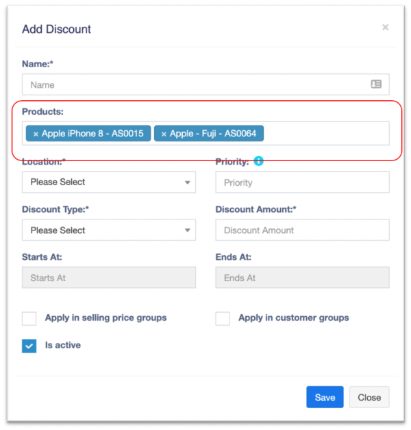 Multiple Products Discount Options