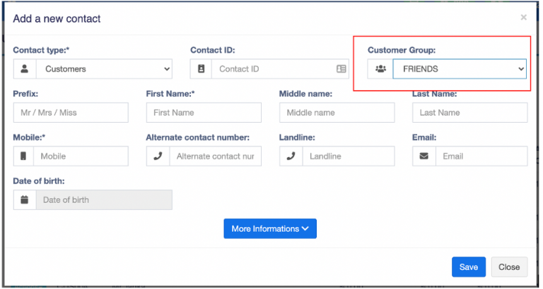 Add Customer to Group