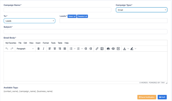 Campaigns Interface