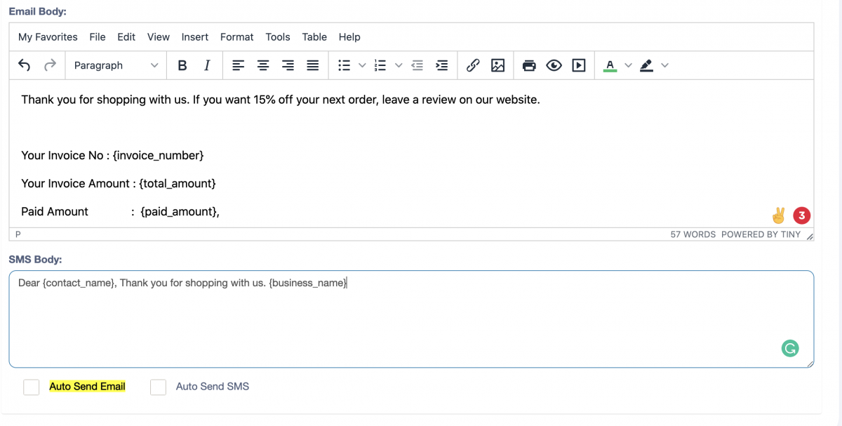 Send Bill via Email