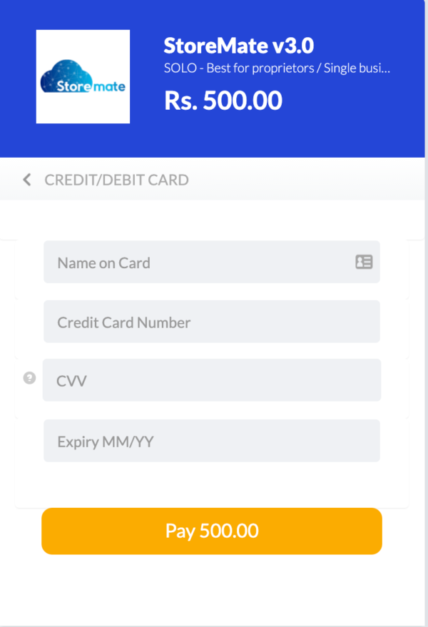 Enter Payment Details