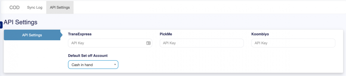 Order Settings Screen
