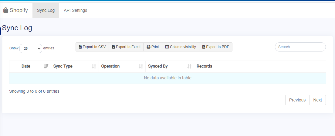 Order Sync Log