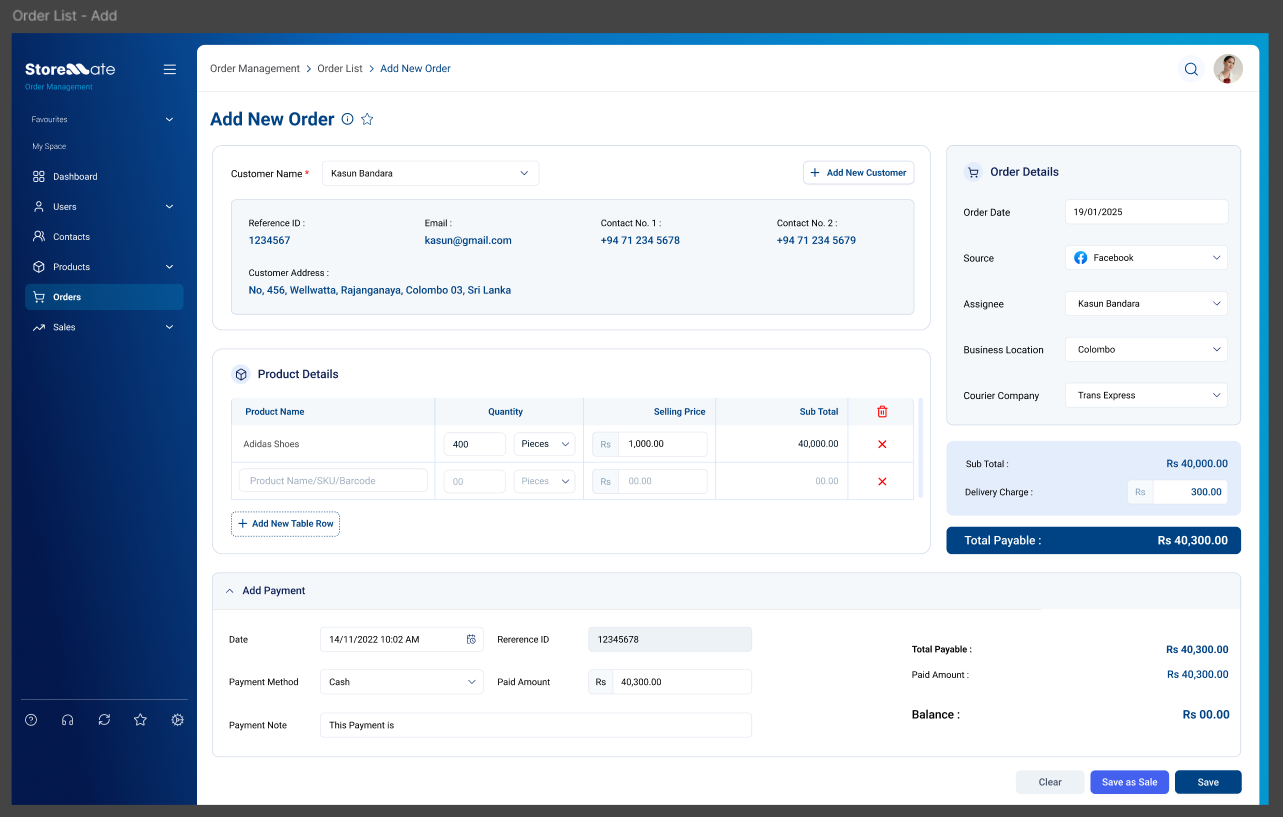 All-in-One Screen (Add Payment Expanded)