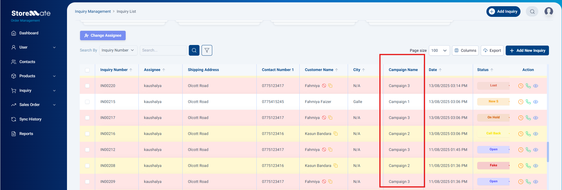 Custom Fields in List Tables